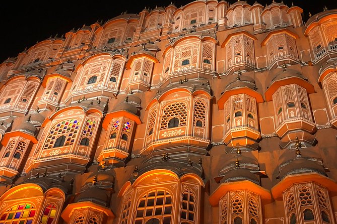 Guided Night Tour of Jaipur With Optional Street Food Tasting - Jal Mahal and Hawa Mahal Under Floodlights