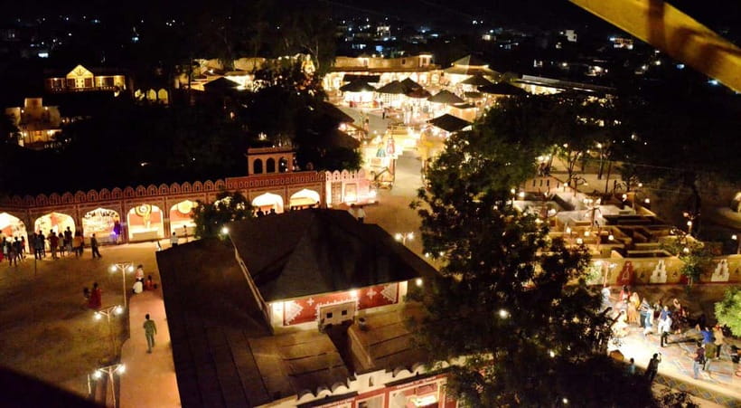 Jaipur: Cultural Evening Tour & Dinner at Chokhi Dhani - Inside Chokhi Dhani: a walkable village style setting where you set the pace