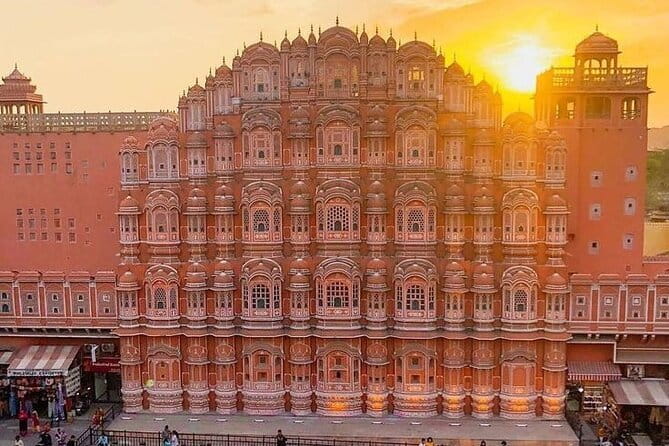 Jaipur Full Day Attractions Tour by AC Car with Local Guide - Hawa Mahal and City Palace: royal design for watching daily life