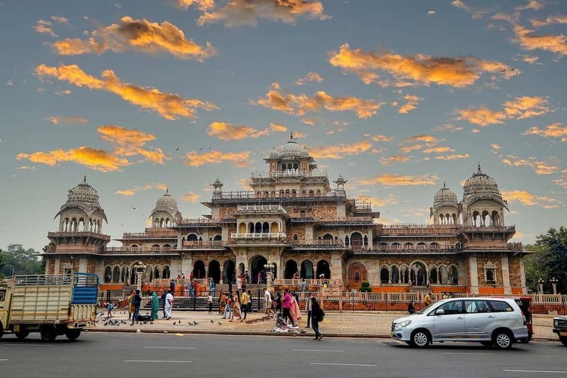Jaipur: Private Evening Tour with Monkey Temple Sunset - Albert Hall Museum by night: the exterior that feels like a reward