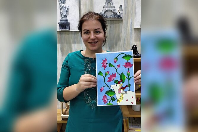 Learn to make a Pichwai Painting - What you’ll make: a Pichwai painting with cows and lotus